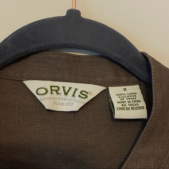 Orvis Brown Linen Top - Picture 2 of 6